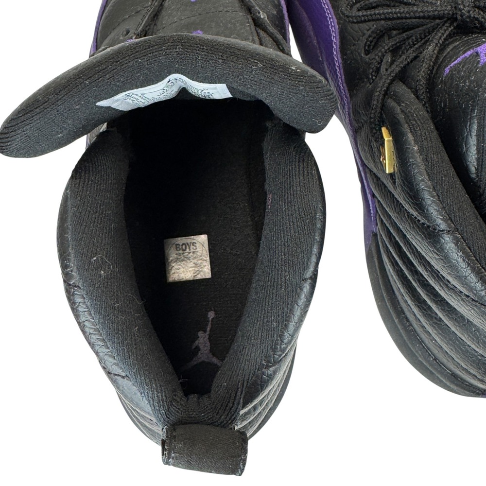 Kids Air Jordan 12 Retro Black Purple Youth‎ Size 3Y Basketball Sneakers - Picture 9 of 9